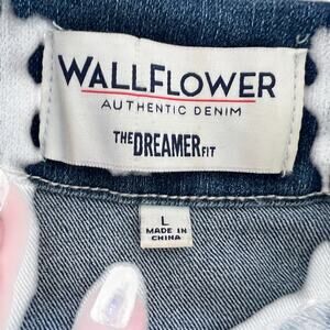 Wallflower women’s M denim jacket with sweatshirt hood and sleeves